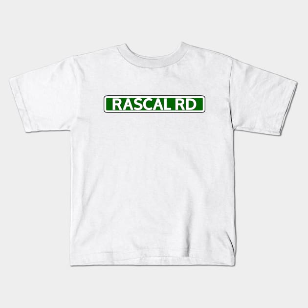 Rascal Rd Street Sign Kids T-Shirt by Mookle